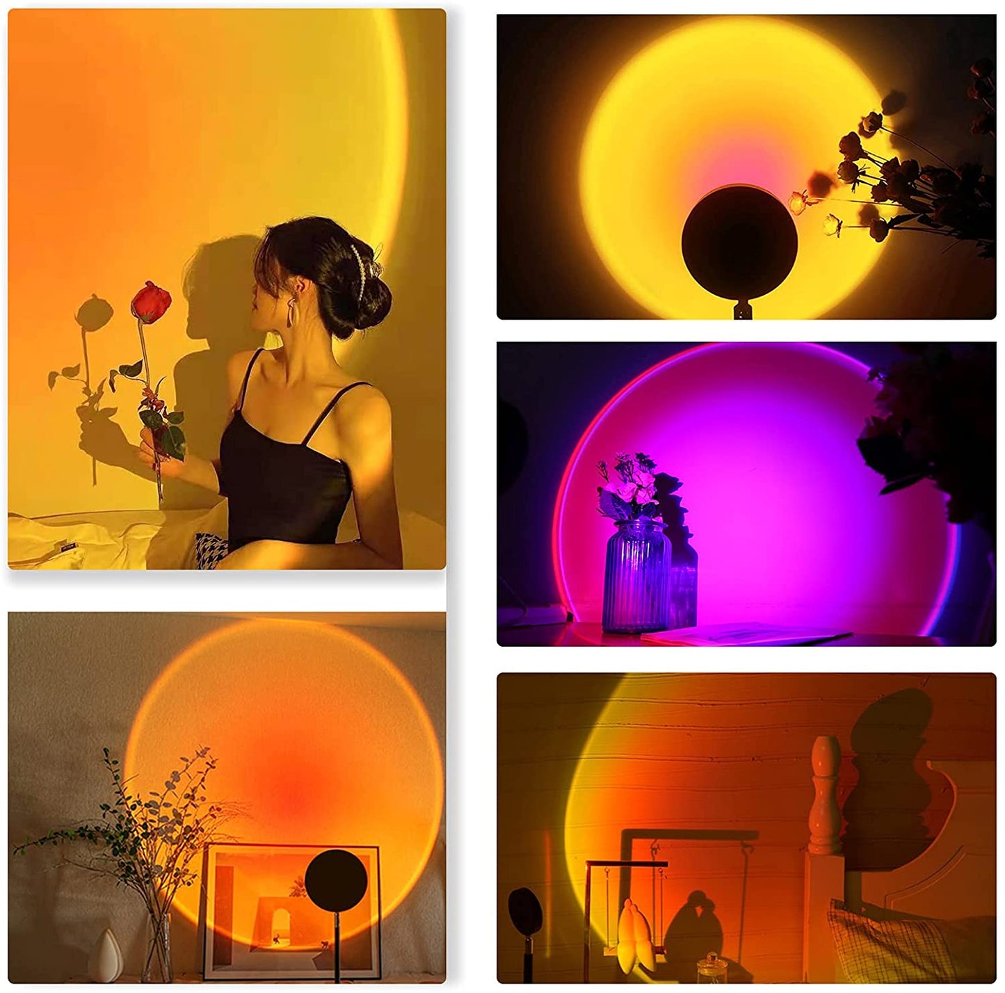 Aesthetic Sunset Projection Lamp – Cozy Room Glow Light | RGB Mood Lighting