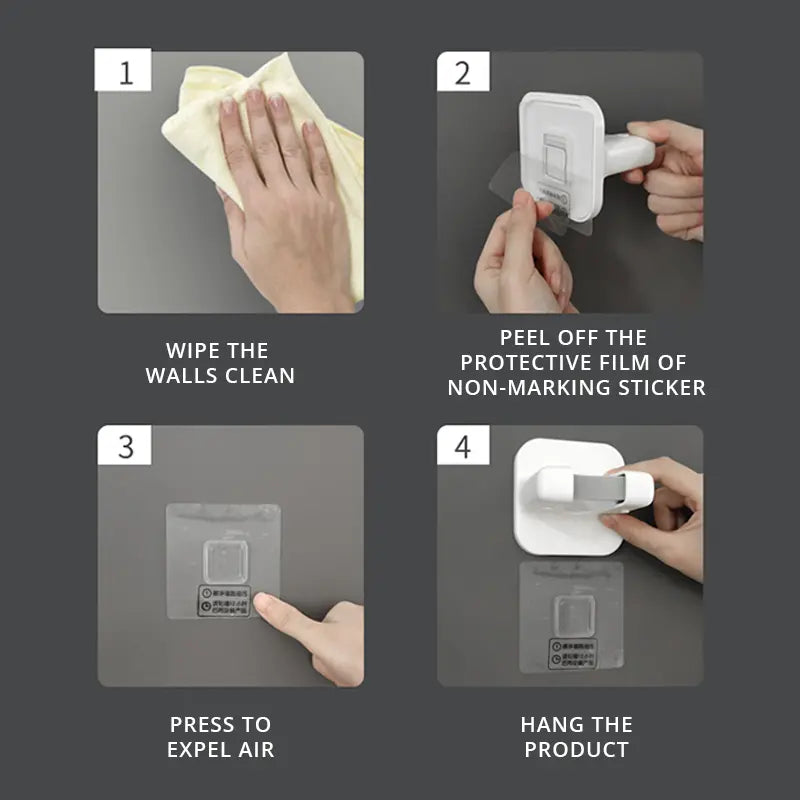 Self-Adhesive Wall Grip Holder – Single Clip Storage Hook