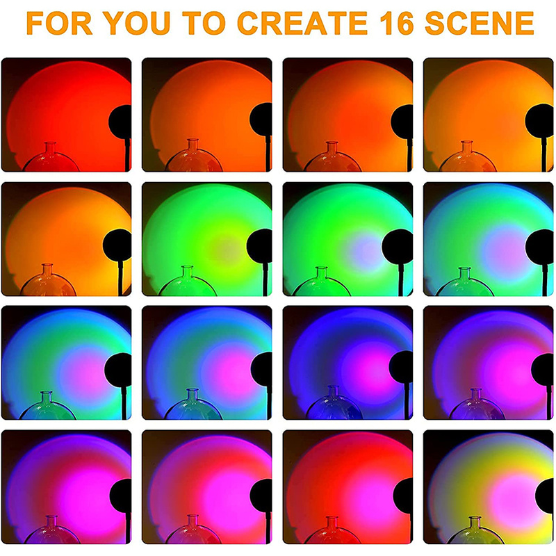 Aesthetic Sunset Projection Lamp – Cozy Room Glow Light | RGB Mood Lighting