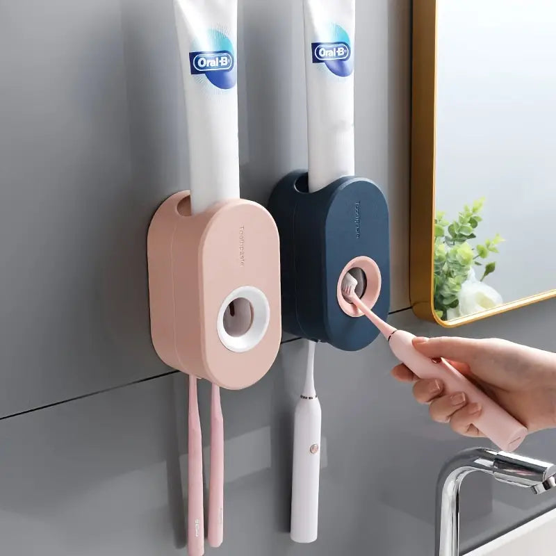 Automatic Toothpaste Dispenser + Wall-Mounted Holder