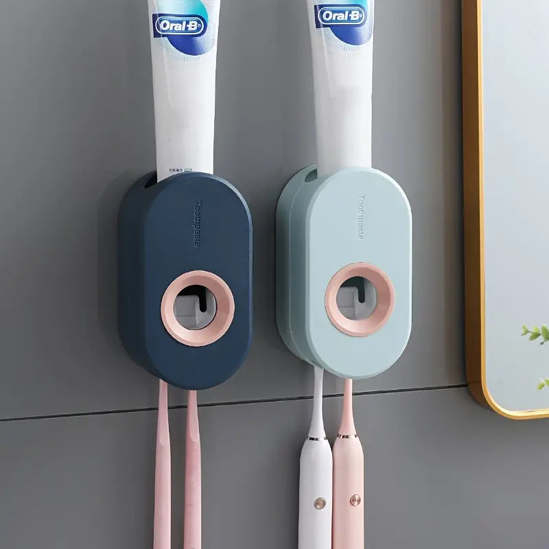 Automatic Toothpaste Dispenser + Wall-Mounted Holder