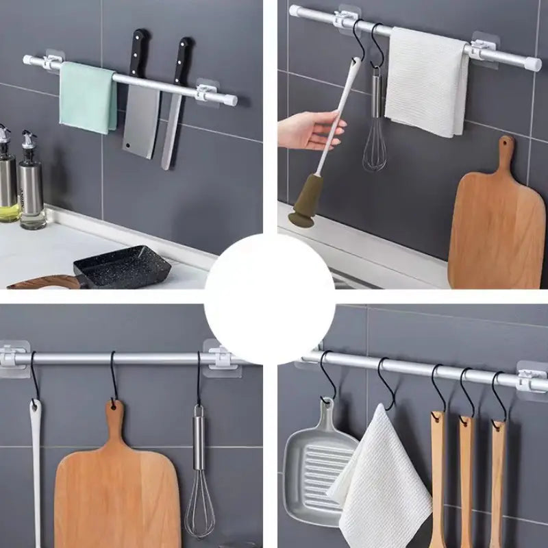 Minimalist Self-Adhesive Curtain Rod Brackets (2-Pack)