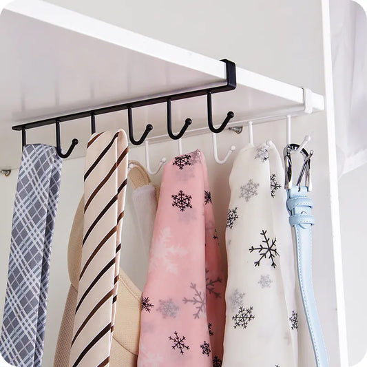 Multi-Hook Under-Shelf Organizer Rack