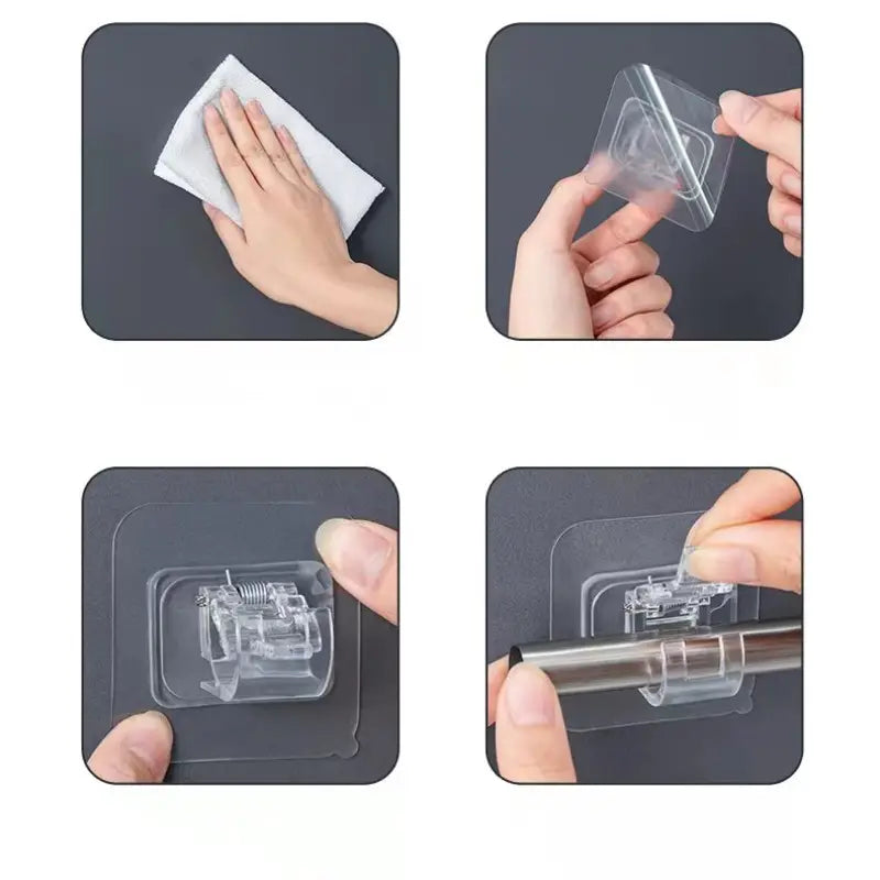 Minimalist Self-Adhesive Curtain Rod Brackets (2-Pack)