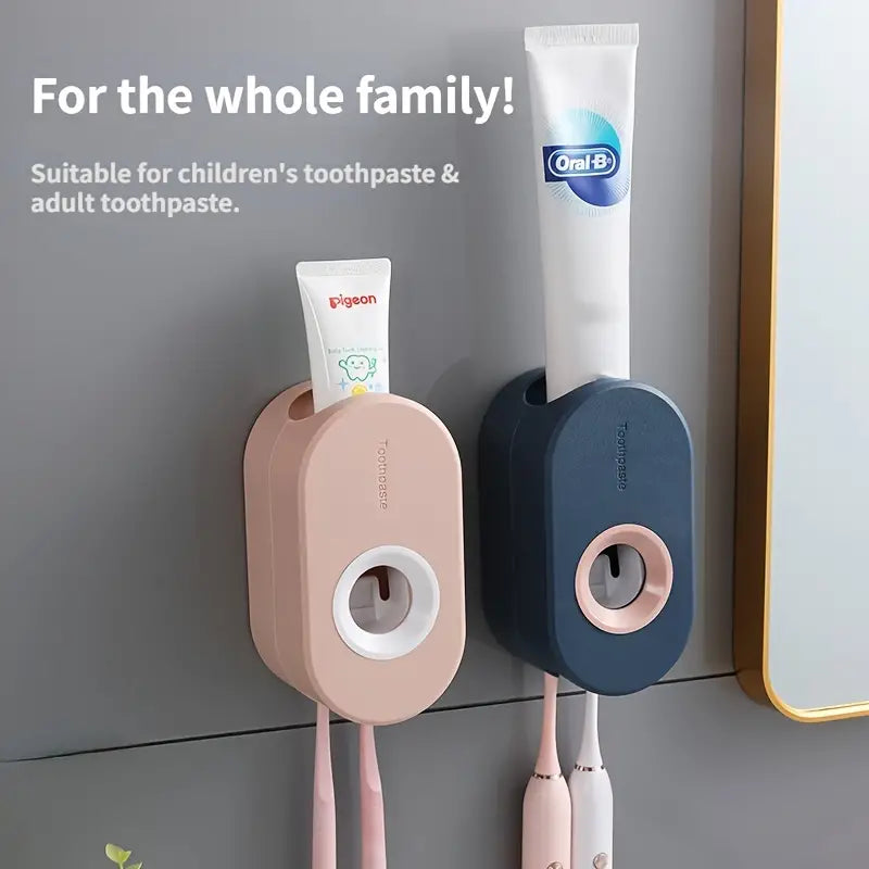 Automatic Toothpaste Dispenser + Wall-Mounted Holder