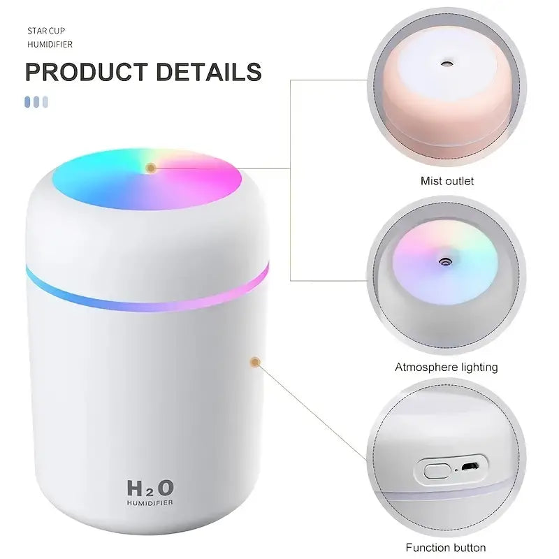 LumiMist 300ML USB Humidifier & Aroma Diffuser