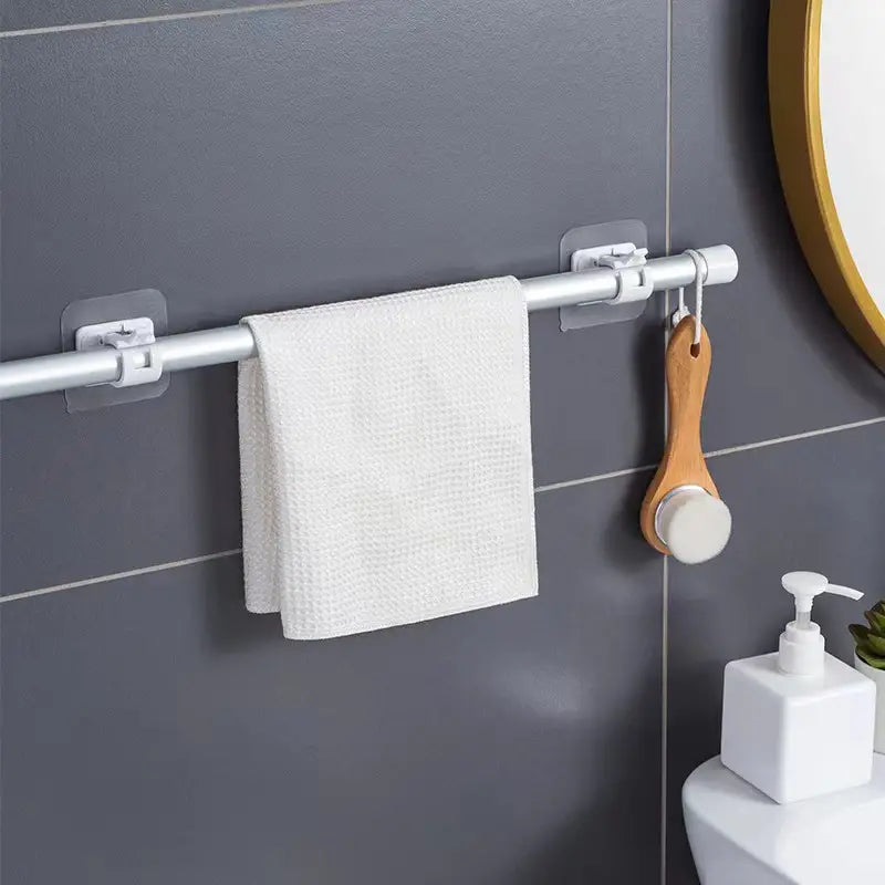 Minimalist Self-Adhesive Curtain Rod Brackets (2-Pack)