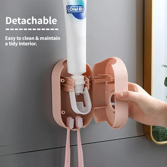 Automatic Toothpaste Dispenser + Wall-Mounted Holder